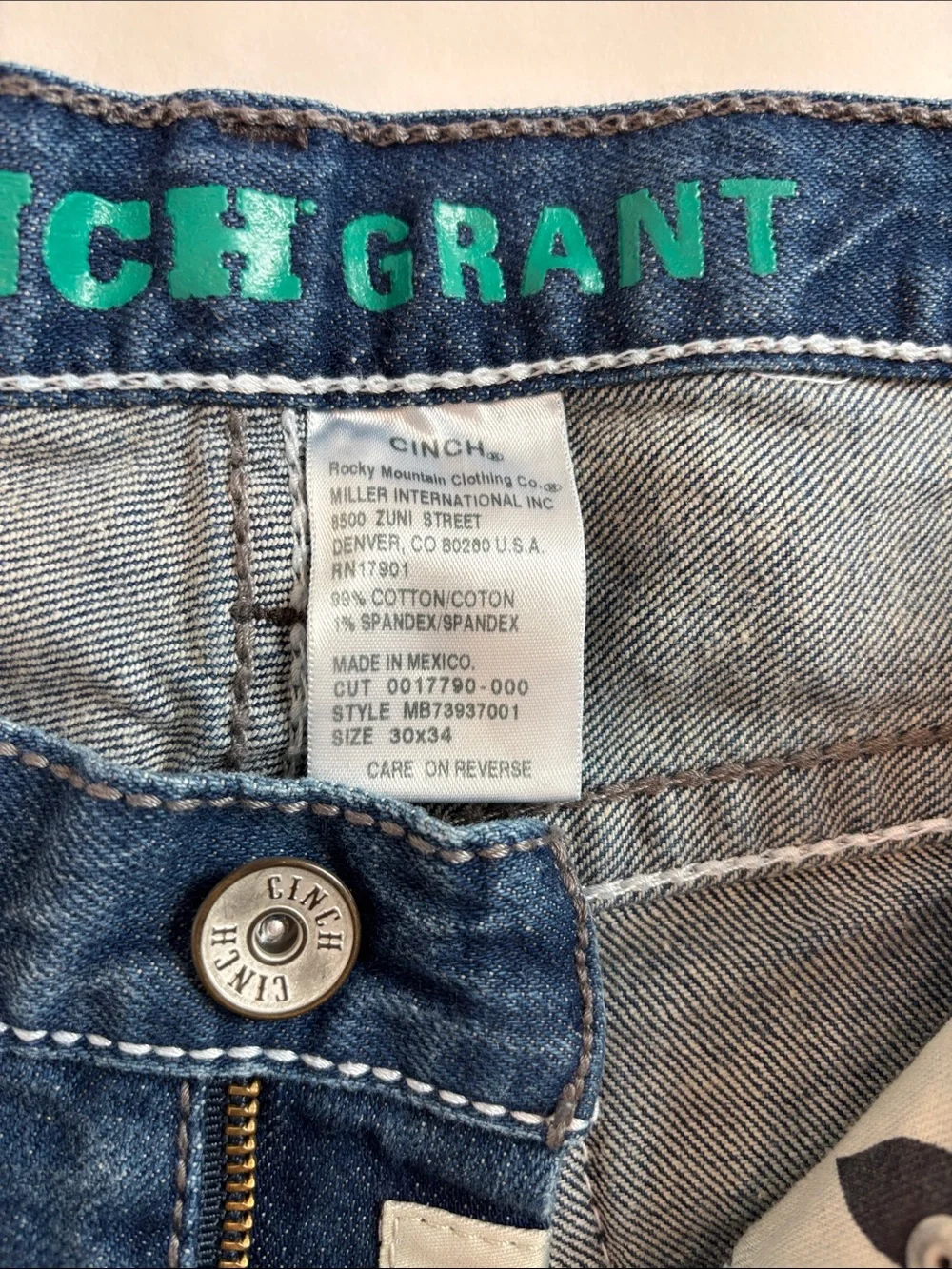 Cinch Grant Slim Straight Blue Jeans